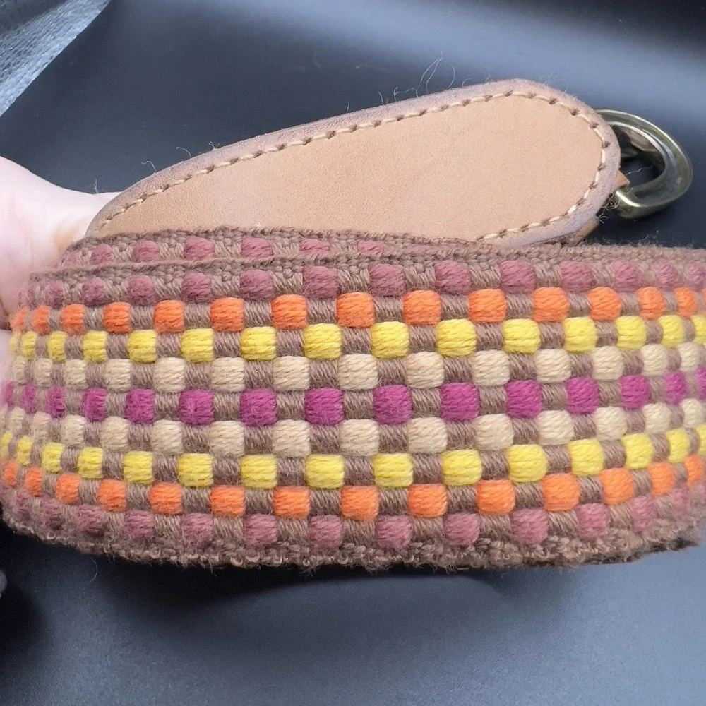 FOSSIL Multicolor Weave Braid Tapestry w Leather Belt Womens BOHO ~ Size S 37.5